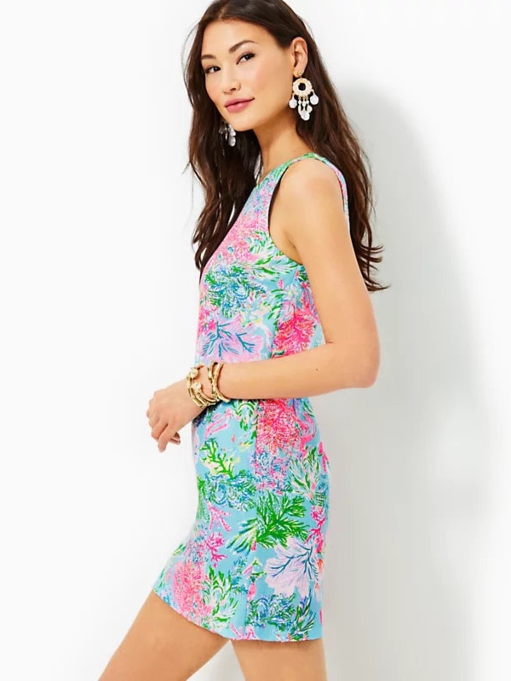 Lilly Pulitzer Maurina Linen Shift Celestial Blue Cay To My Heart, Size 4